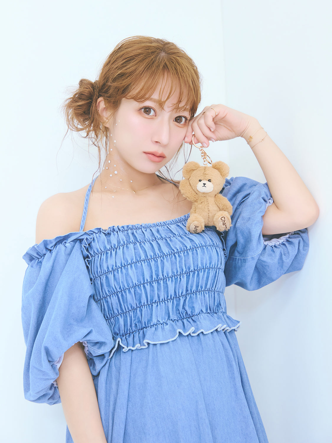 ランダムパールデニムワンピース