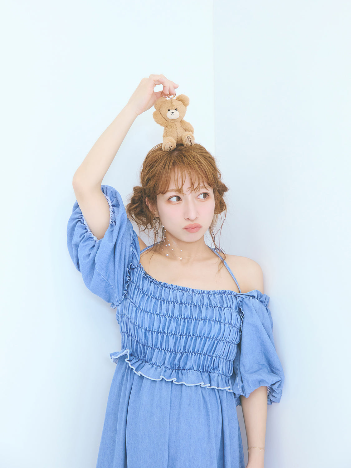 ランダムパールデニムワンピース