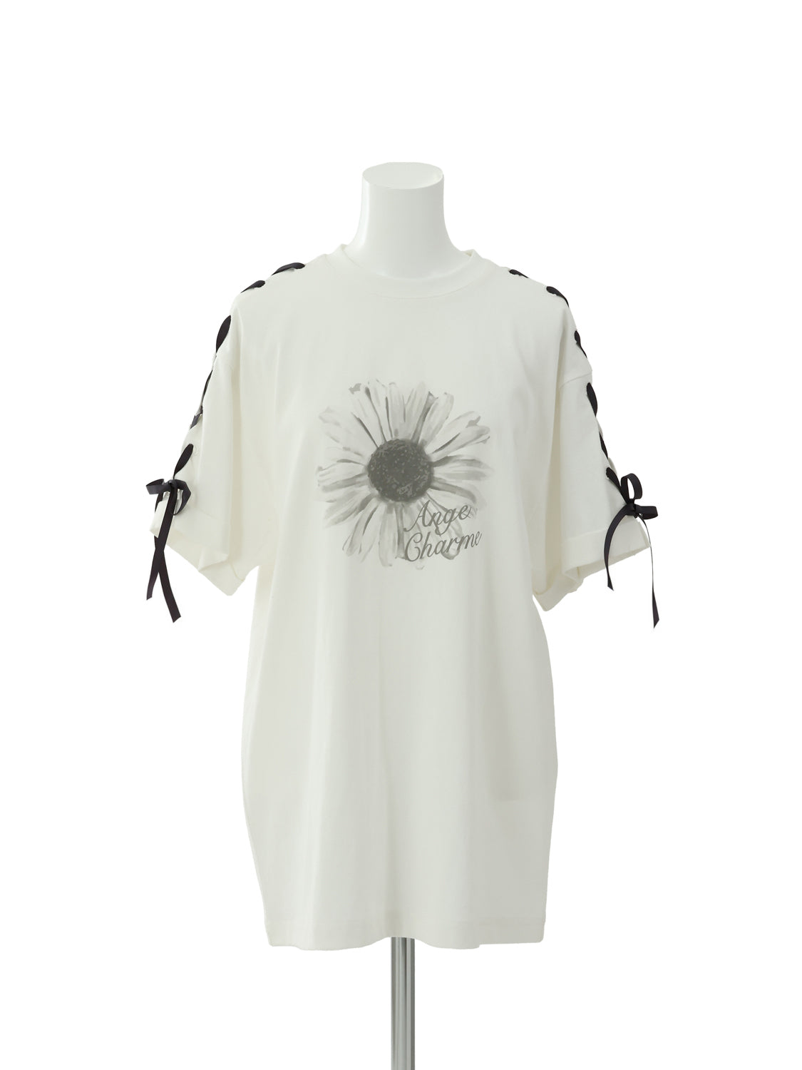 レースアップガーベラビックTシャツ