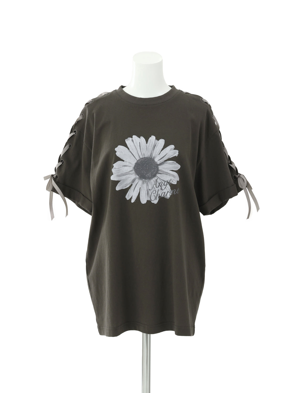 レースアップガーベラビックTシャツ