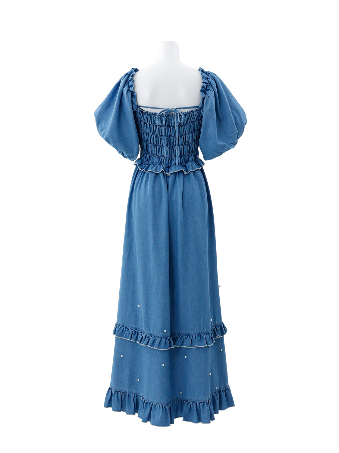 ランダムパールデニムワンピース