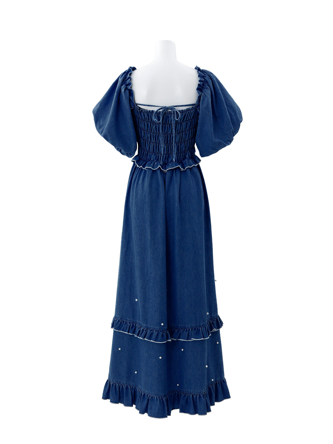 ランダムパールデニムワンピース