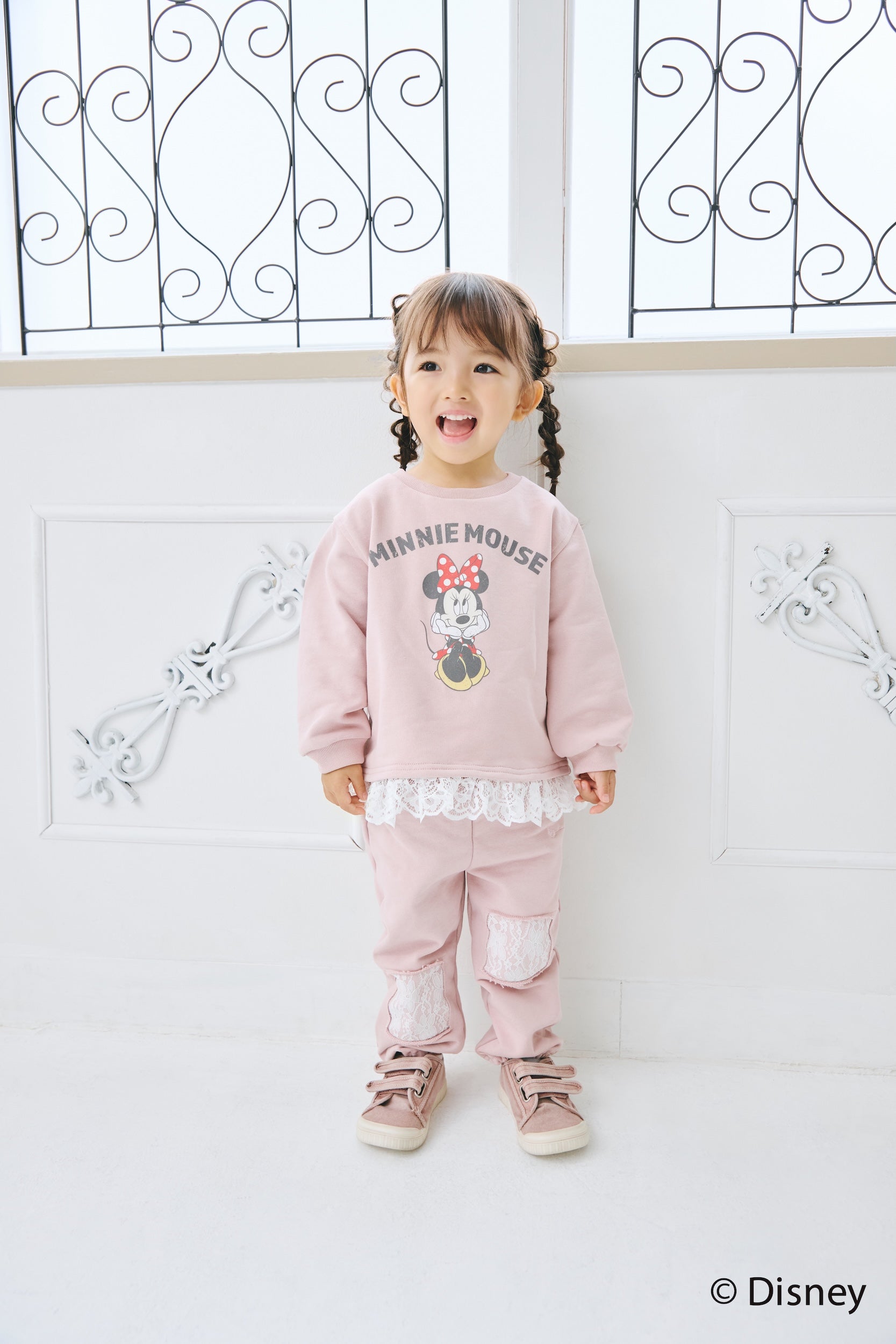 [KIDS] MINNIE MOUSE/LACE PATCH SWEAT PANTS
