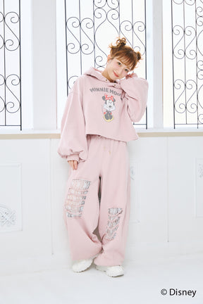 MINNIE MOUSE/DAMAGE LACE SWEAT PANTS