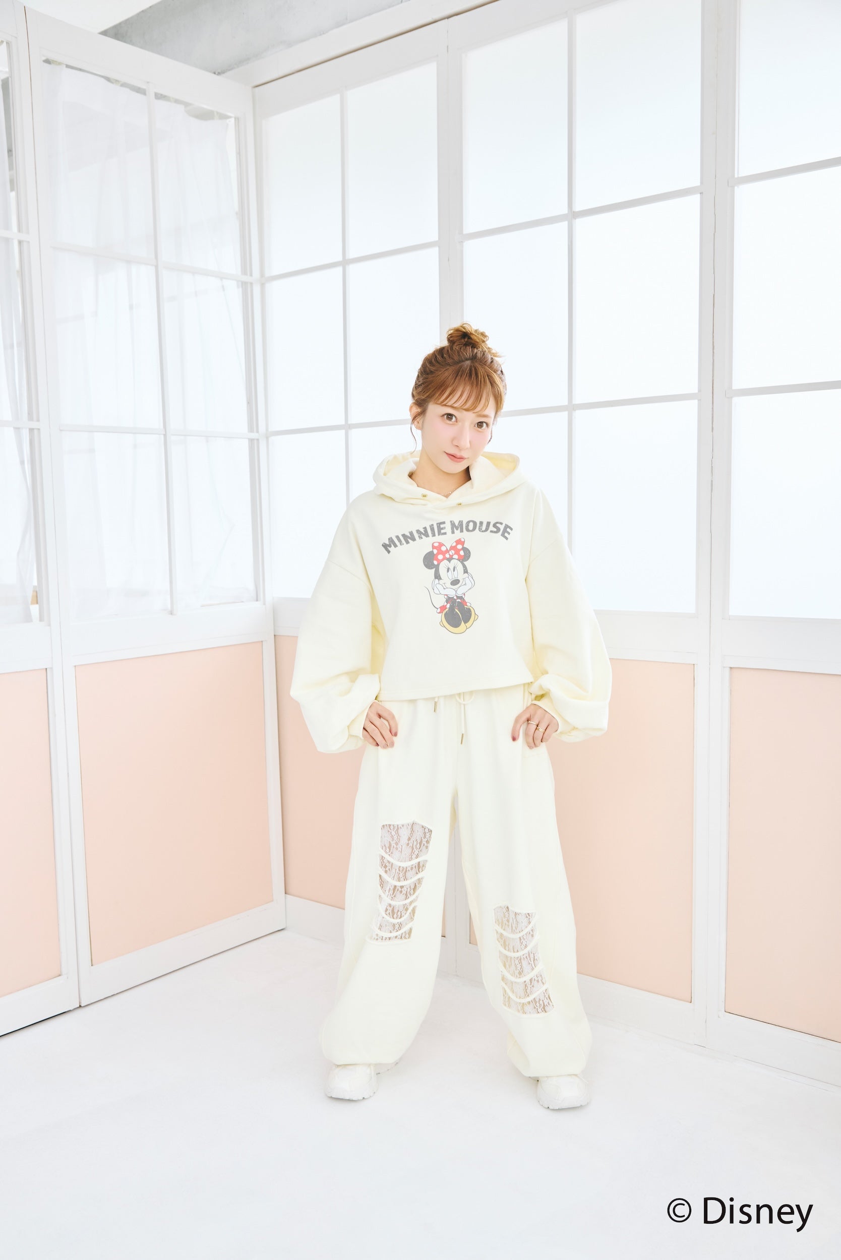 MINNIE MOUSE/DAMAGE LACE SWEAT PANTS