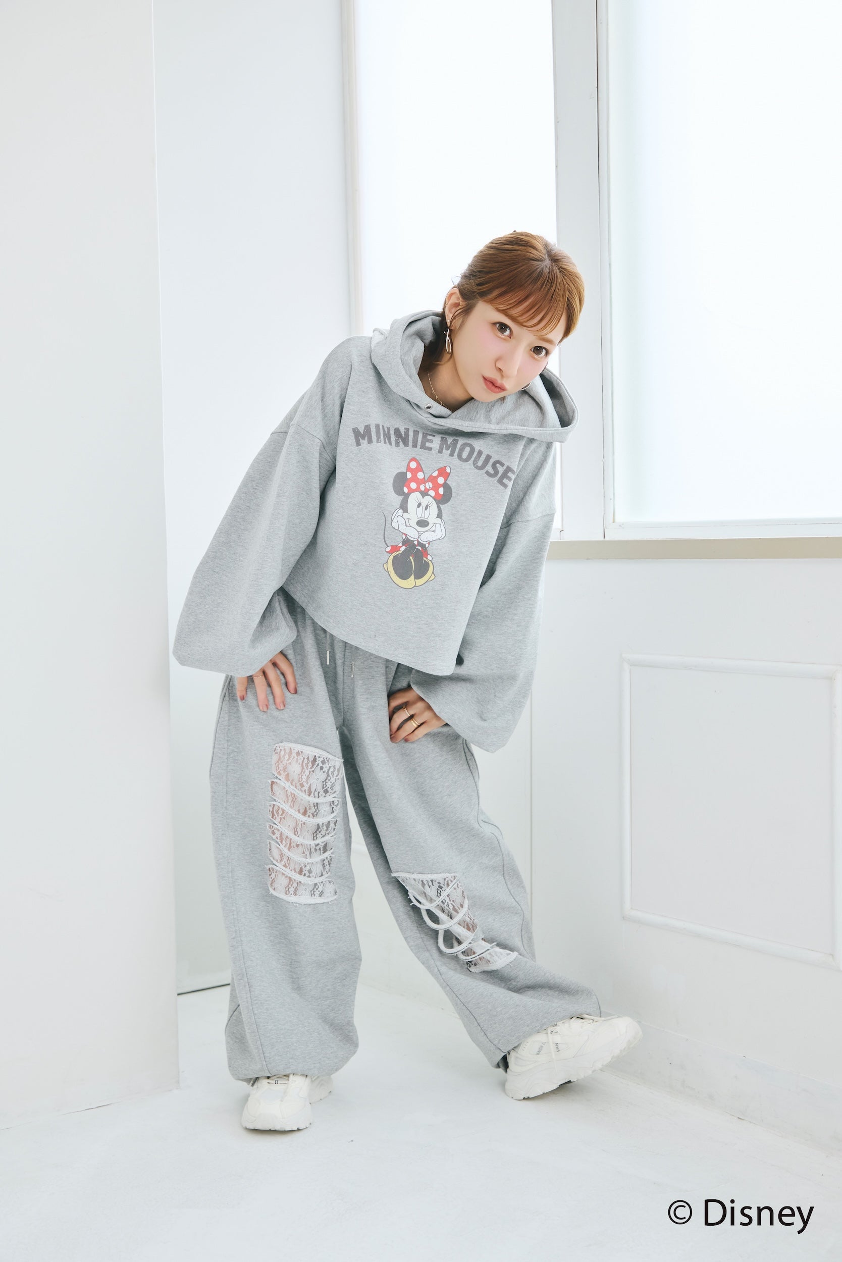 MINNIE MOUSE/DAMAGE LACE SWEAT PANTS