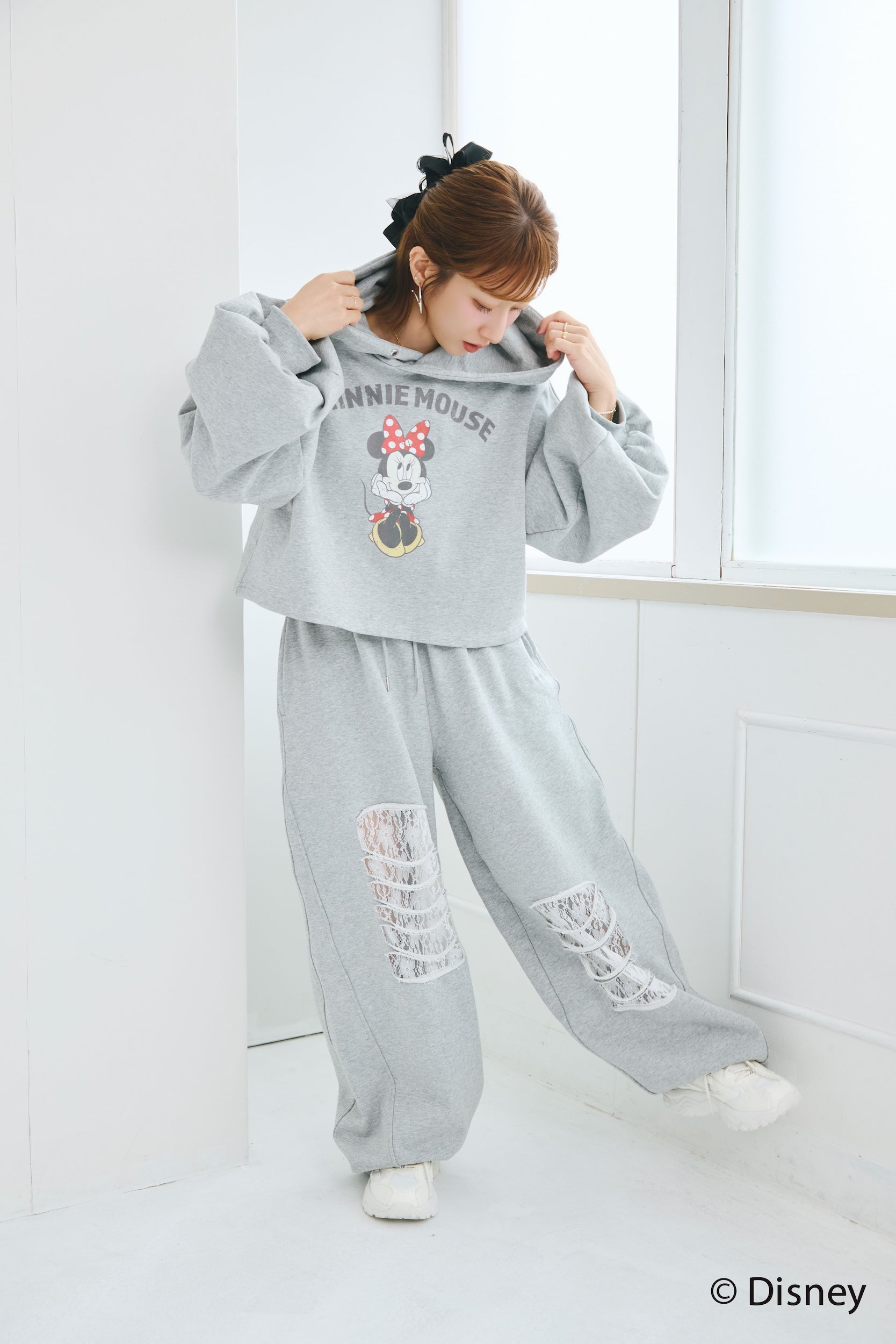 MINNIE MOUSE/DAMAGE LACE SWEAT PANTS