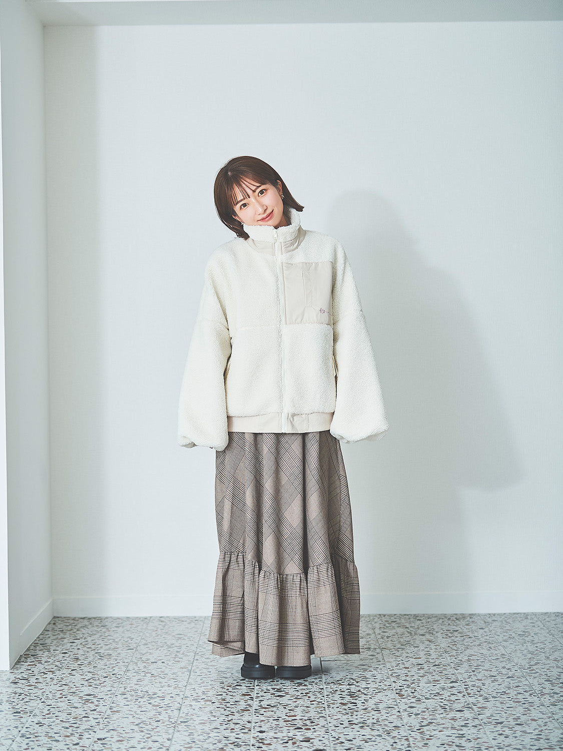 ボリュームボアブルゾン