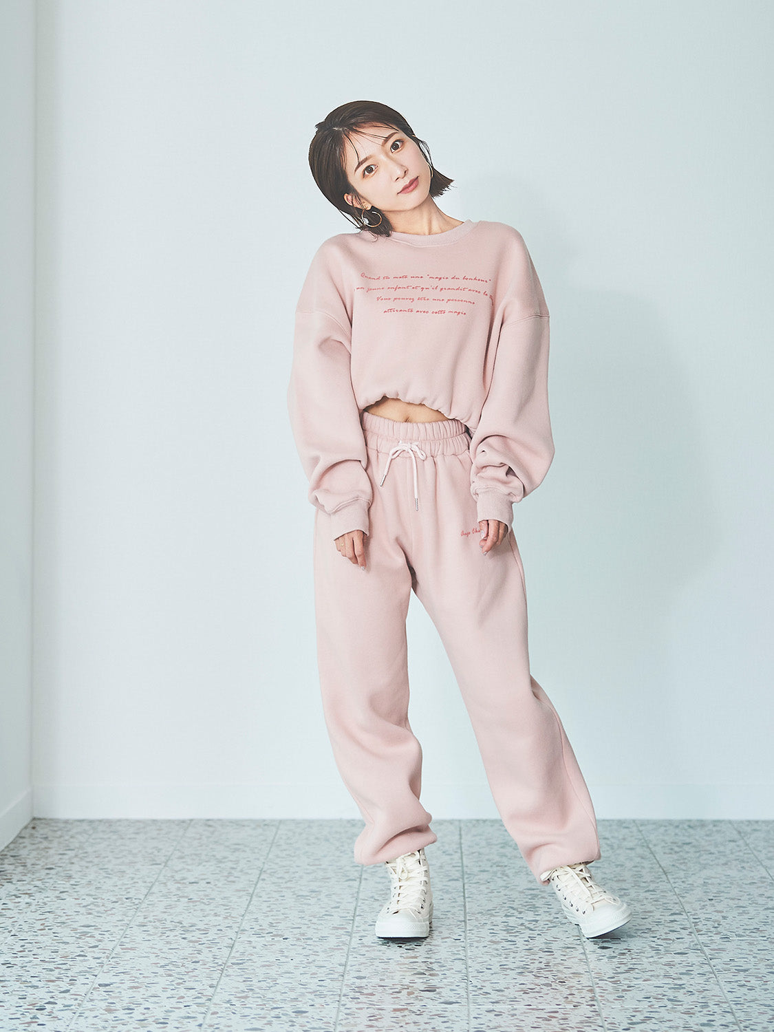 【SET】フロッキースウェットセットアップ