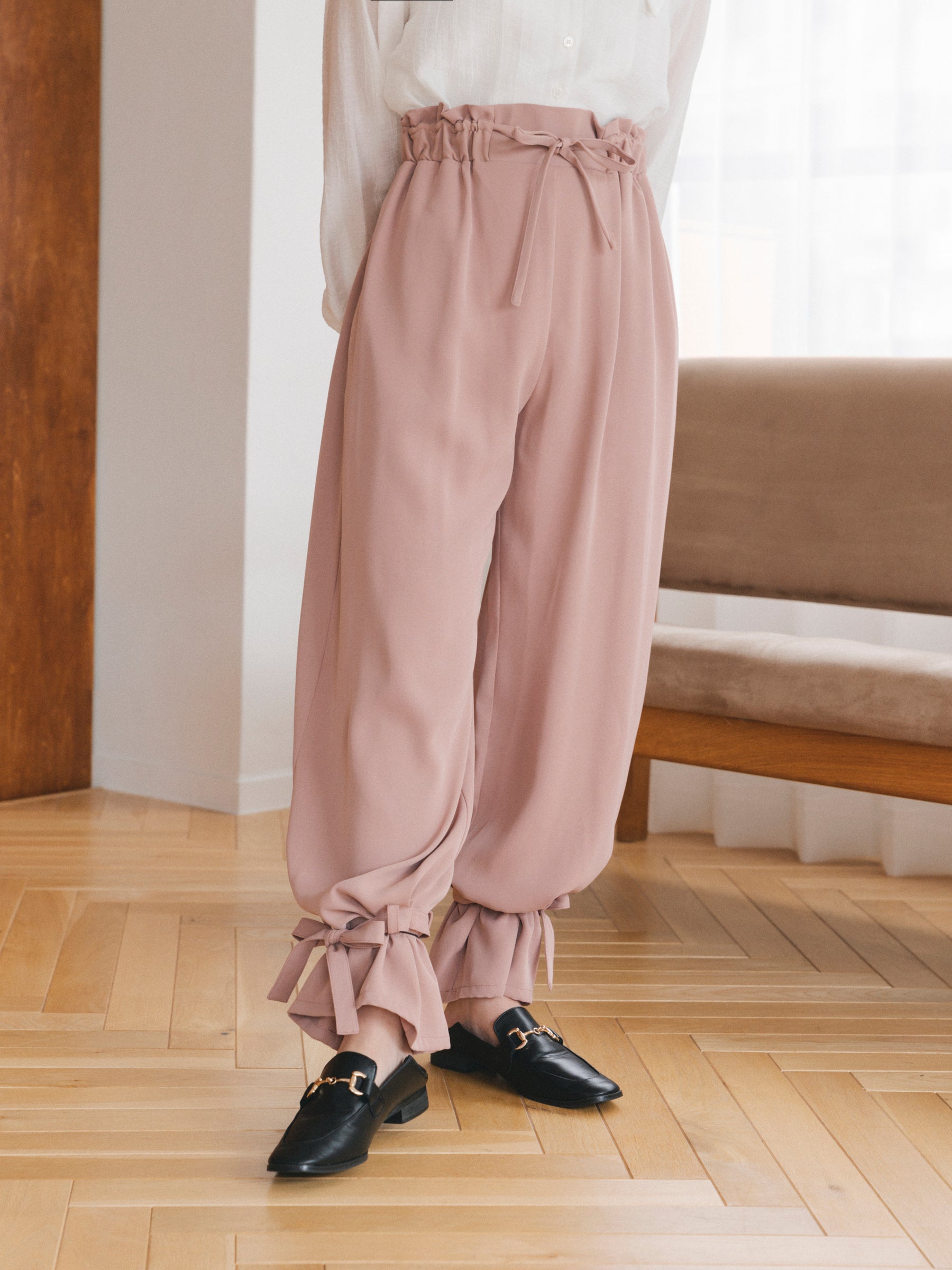 リボンイージーパンツ