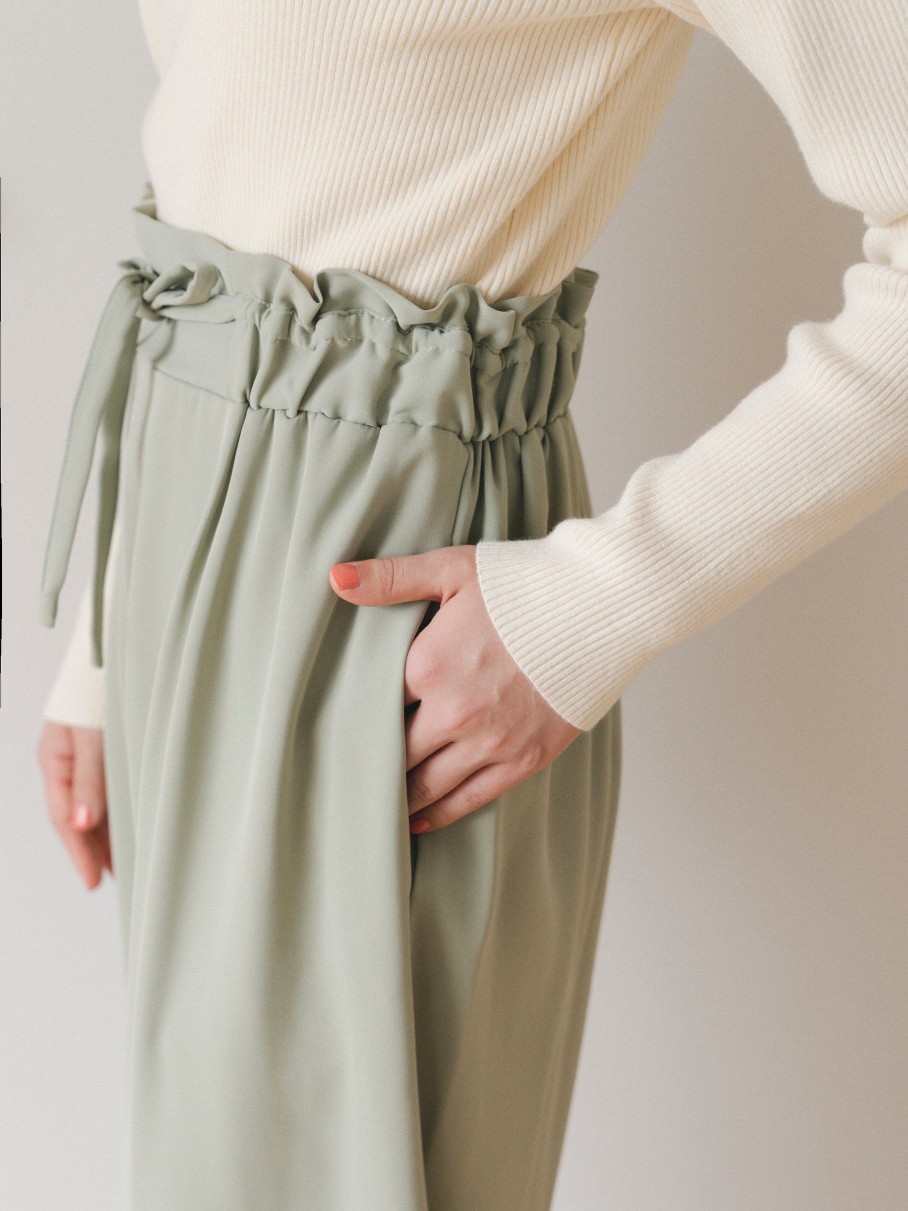 リボンイージーパンツ