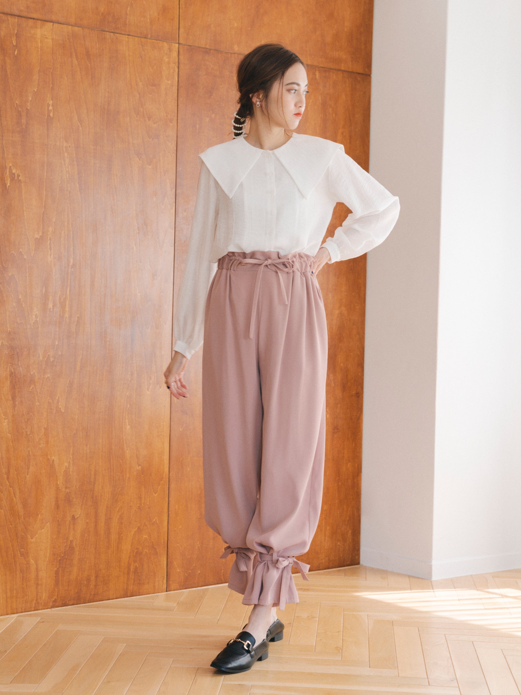 リボンイージーパンツ