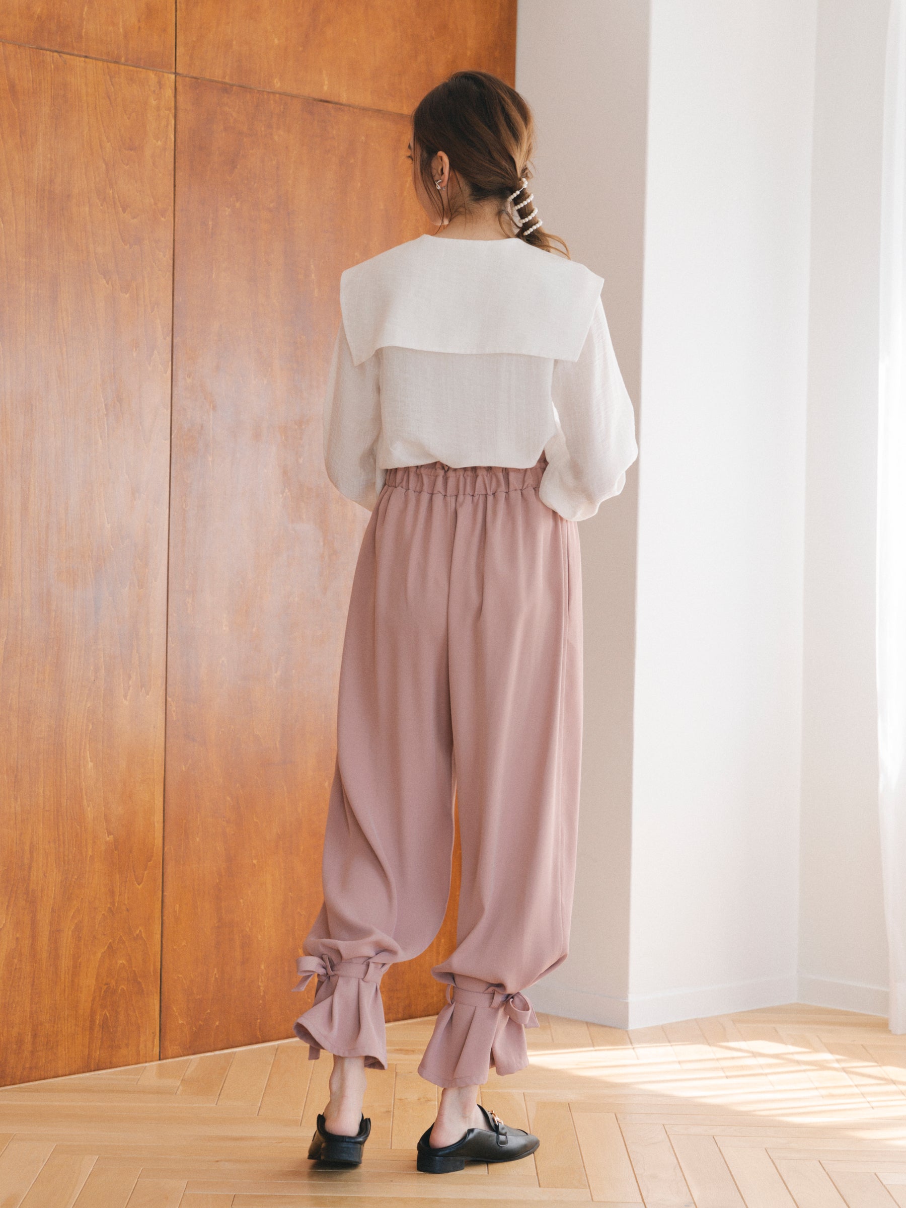 リボンイージーパンツ