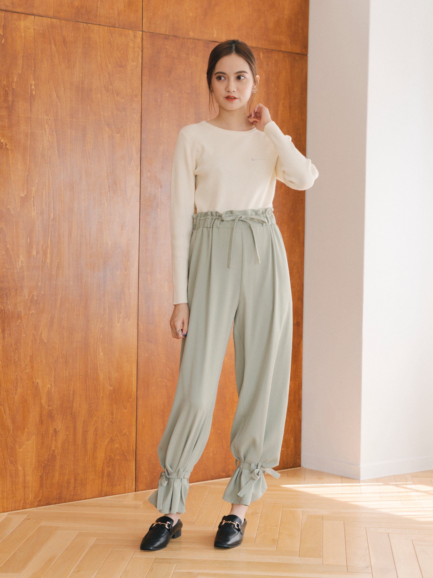 リボンイージーパンツ