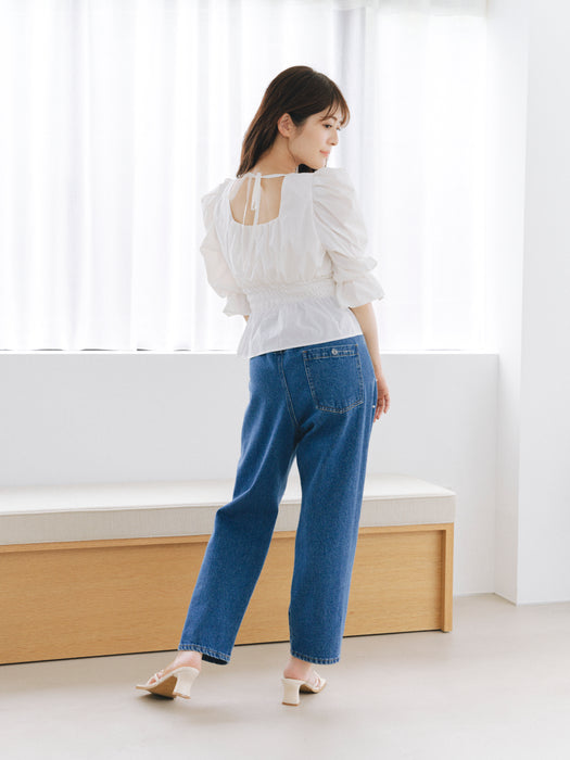 【Lサイズ追加】パールデニムパンツ